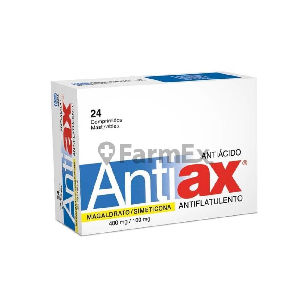 Antiax Antiácido 480 mg x 24 comprimidos Farmex-Fonasa-Persistente